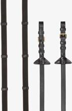 LeMieux Continental rubber reins, brown/brass, pony