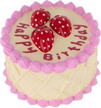 Giocattolo per cani in lattice KERBL a forma di torta di compleanno per animali domestici, rosa, 10x7 cm