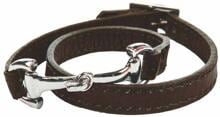 HKM Bit cinturino da polso in pelle, marrone scuro