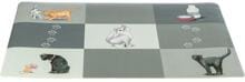 Trixie Napfunterlage Patchwork Cat, 44x28cm,grau