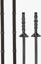 LeMieux Continental rubber reins, brown/silver, pony
