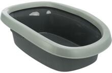 Trixie Carlo Katzentoilette mit Rand, recycelt, 31x14x43cm, anthrazit/grau-grün
