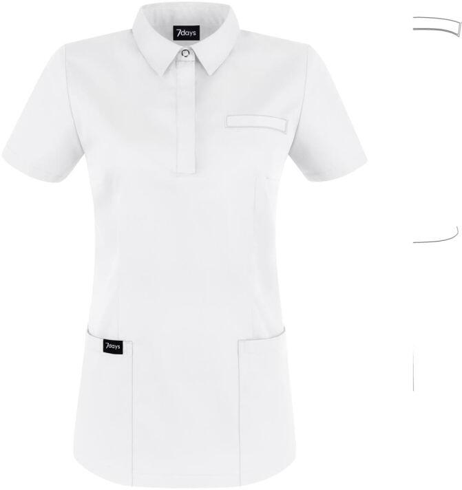 7days Damen Kasack mit Kragen, tailliert, weiß, Gr. M