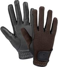 Guanti da equitazione invernali in pile ELT, color espresso, taglia M