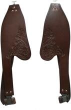 Freemax Western Cow Fender, cognac, S, decorazione "Basket Flower"