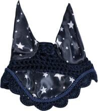 Cuffia per mosche HKM Hobby Horsing Print, marina con motivo a stella