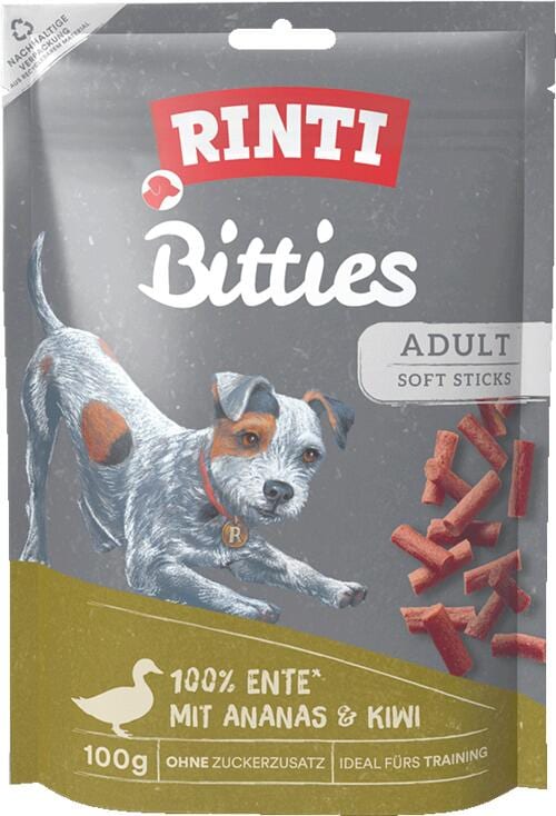Rinti Bitties Ente mit Ananas & Kiwi Hundesnack, 100g