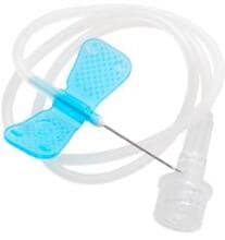 Cannula KRUUSE Butterfly, blu, 0,6x19 mm, 23Gx3/4, 50 pezzi