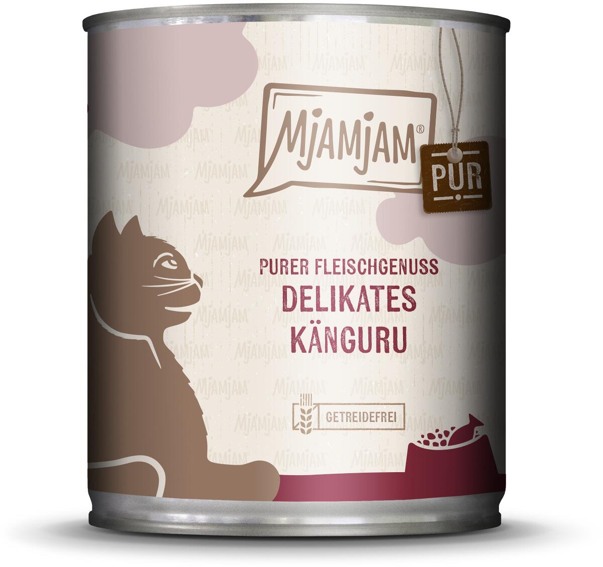 Mjamjam Katzenfutter Känguru Pur, 6x800g