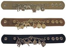 Happy House leather bracelet, narrow, 22x3cm