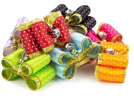 Ibanez Haarschleifen, 3,5cm, 50 Stück, mit Strass