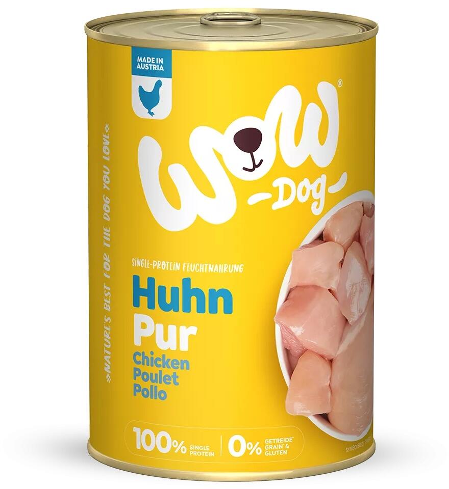 WOW Pur Nassfutter, Huhn, 6x400g