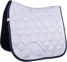 HKM Dressage Competition Saddle Pad, bianco/navy, dressage