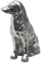 Scultura Happy House Retriever, alluminio, 19x8 cm