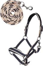 HKM Copenhagen set per cavezza con moschettone, blu scuro, pony