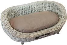 Happy House rattan sofa, coarsely woven, oval, white