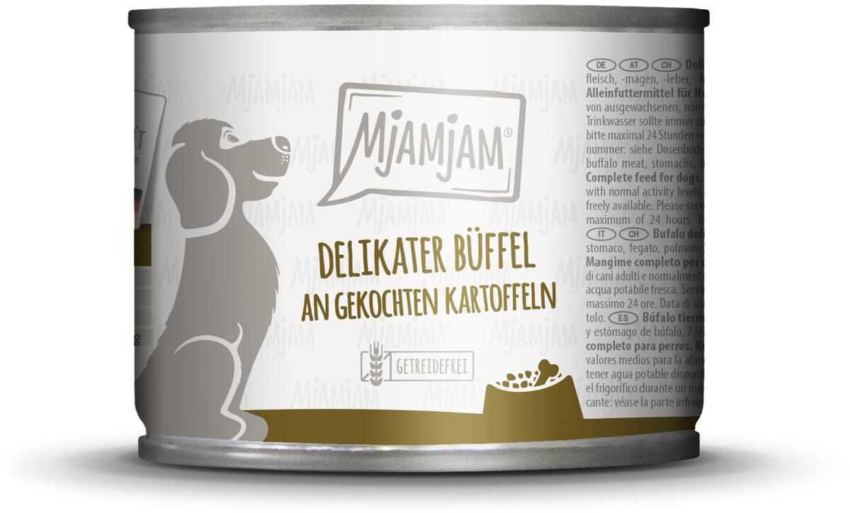 Mjamjam Nassfutter mit Büffel & Kartoffeln, 6x200g