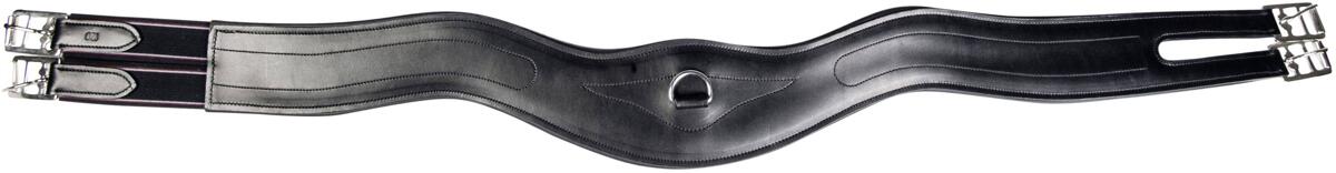 HKM Ledersattelgurt, geschwungen, schwarz, 140