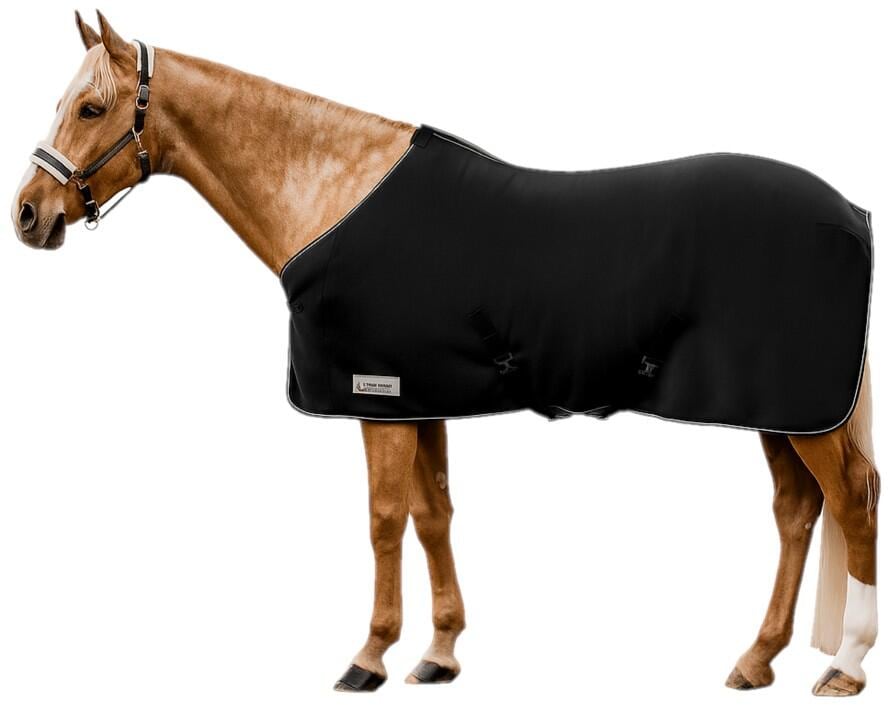 Waldhausen Economic Fleecedecke, Kreuzgurte, schwarz, 135cm
