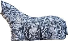 HKM Zebra Fliegendecke mit Halsteil und Bauchlatz, weiß/schwarz, 145cm