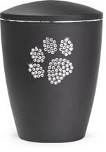 Urna per animali Völsing Elegance Edition, zampa in cristallo, velluto nero, 2,8 L