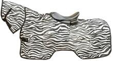 HKM Zebra Fliegenausreitdecke, weiß/schwarz, 145cm