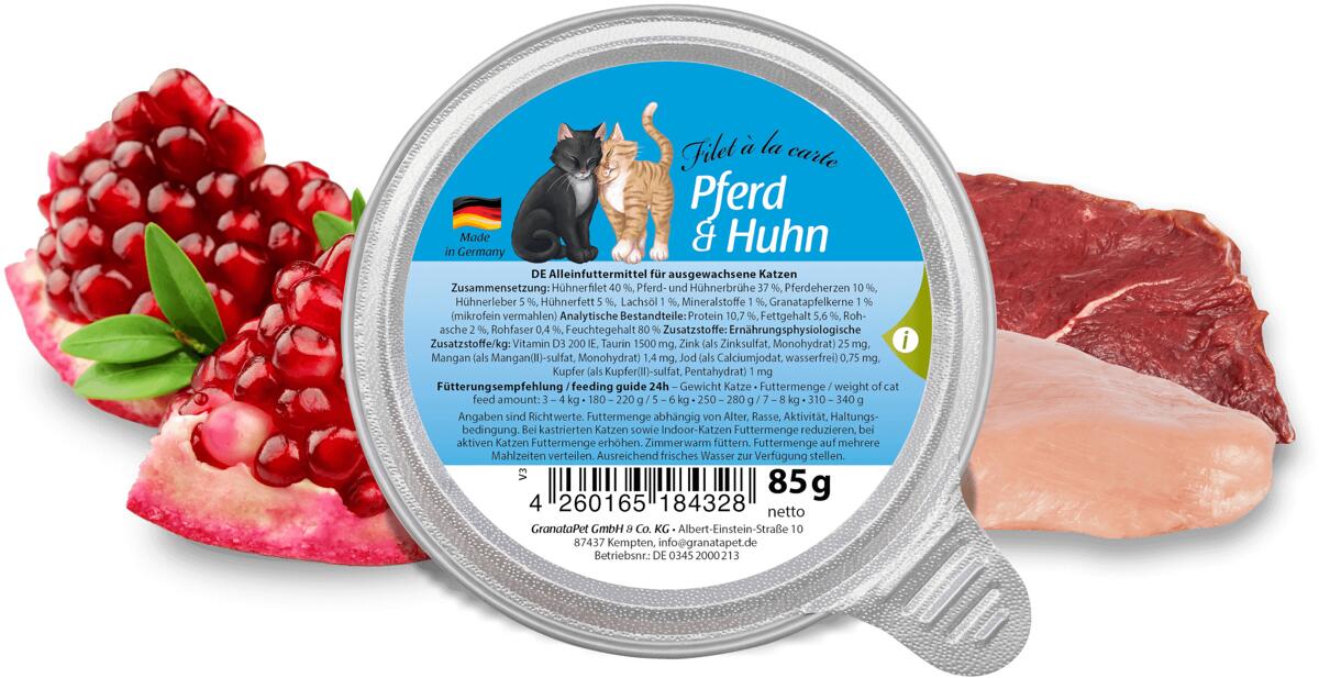 GranataPet Filet à la carte Nassfutter, 6x85g, Pferd & Huhn