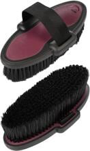 HKM Soft grooming brush, bordeaux/black, 19.5x10cm