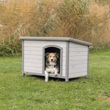 Trixie natura Classic flat roof dog kennel, M-L/104x72x68cm, grey