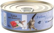 Porta21 Feline Finest Nassfutter, Thunfisch & Meerbrasse, 24x85g