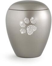 Urna per animali in ceramica Völsing, impronta di zampa in cristalli, madreperla fumé, 2,8 L