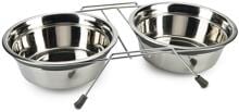 beeztees Deluxe Lumara doppia ciotola, acciaio inox, grigio, 20 cm