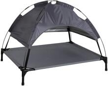 KERBL Pet Vacation Top Hundeliege mit Sonnendach, grau, 105x86x75cm