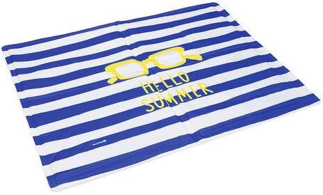 beeztees Hello Summer Kühlmatte, blau/weiß, 100cm