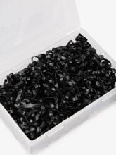 LeMieux silicone braiding elastics, black, one size