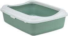 Lettiera Trixie Classic con bordo, 37x15x48cm, bianco/salvia