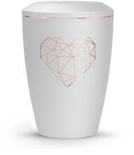 Urna per animali Völsing Karat Edition, cuore geometrico, velluto bianco, 2,8 L