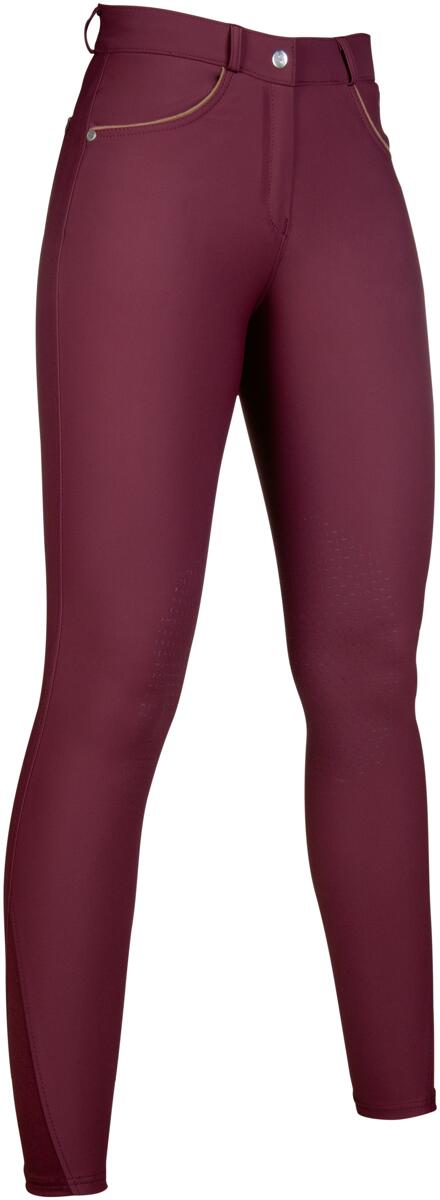 HKM Beagle Reithose, Silikon-Kniebesatz, bordeaux, 48