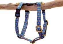 SUCHtrupp Dots dog harness, gold, blue-beige, S