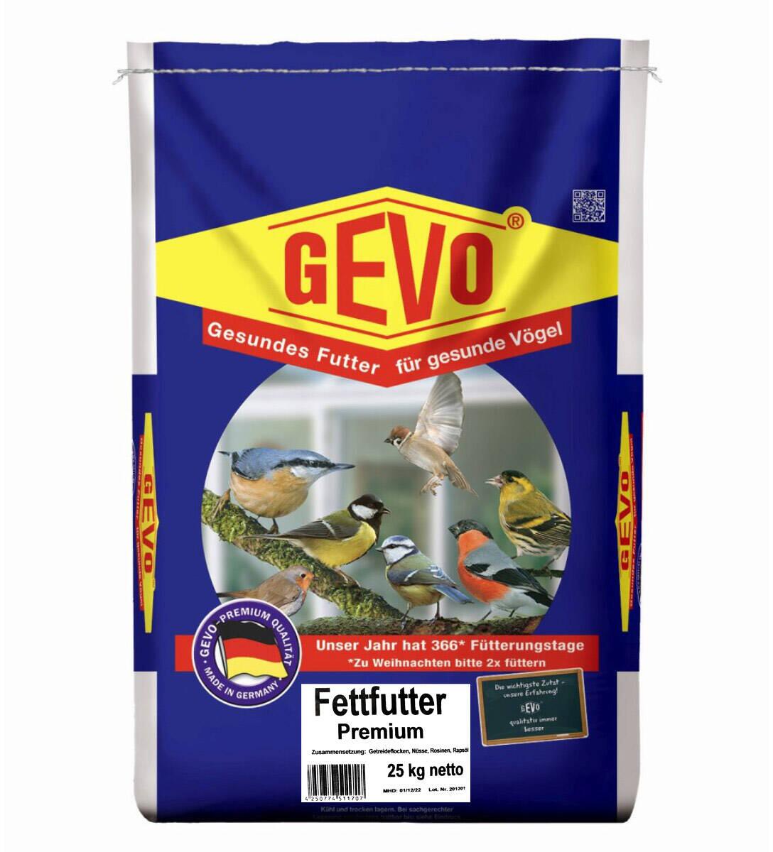GEVO Fettfutter Premium Vogelfutter, 25kg
