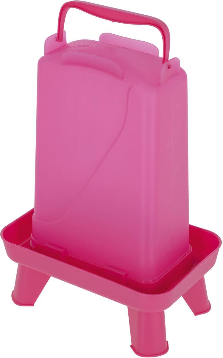 KERBL Hobbyfarming Kunststofftränke mit Füßen, rechteckig, pink, 3,5L