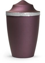 Urna per animali Völsing Glamour Edition, fascia Sparkling Glamour argento, velvet berry, 2,8 L