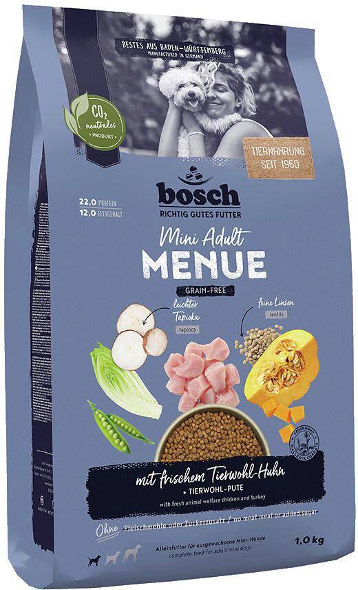 Bosch HPC Menue Mini Adult Tierwohl-Huhn Trockenfutter, getreidefrei, 1kg