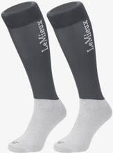 LeMieux Turnierstrümpfe Doppelpack, L, Slate Grey