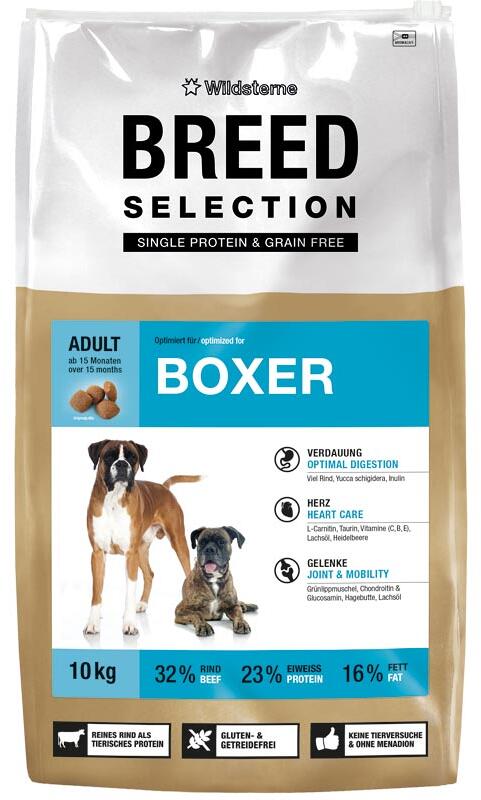 Wildsterne Boxer | mit Rind & Süßkartoffeln | 10 kg getreidefreies Hundefutter | 10 kg