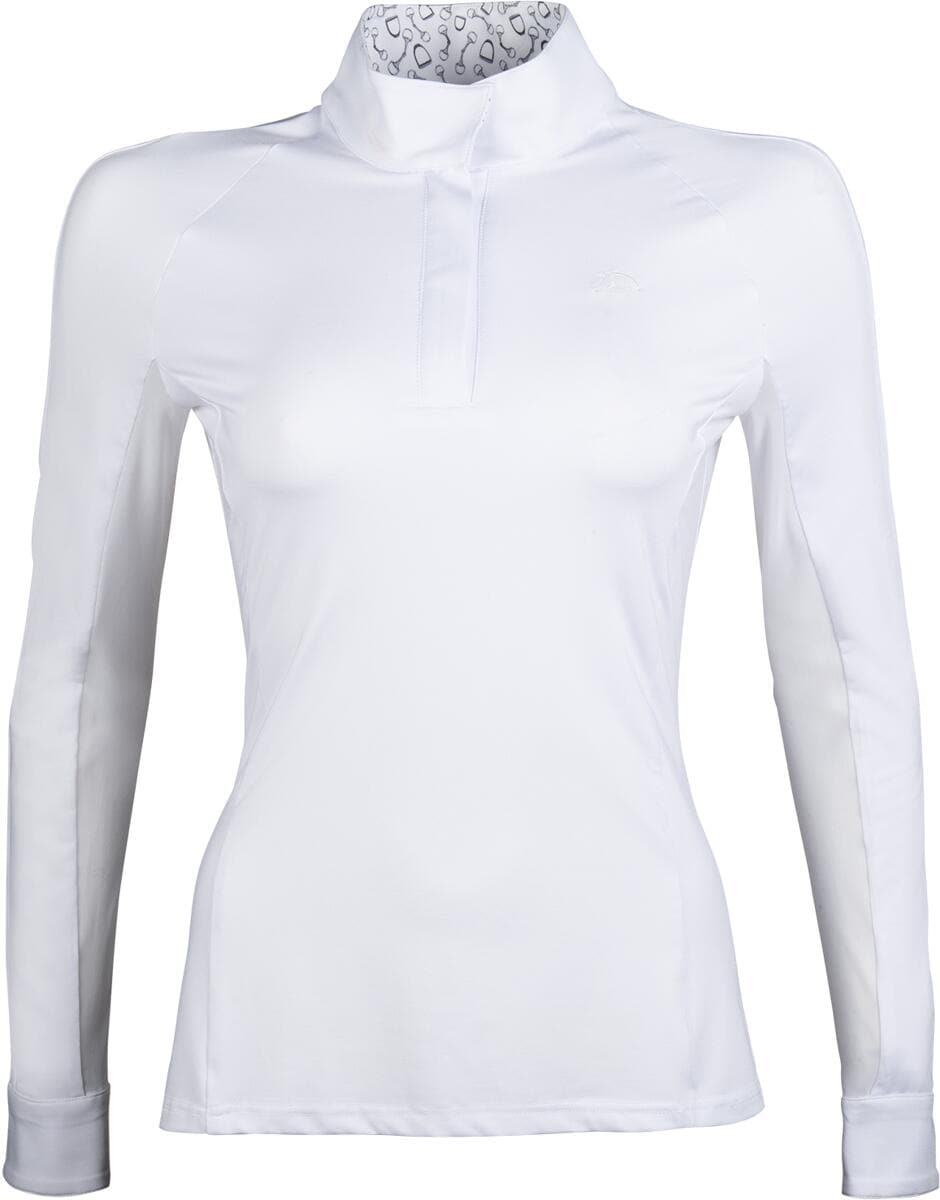 HKM Hunter Kids Langarm Shirt, weiß/taupe, 164