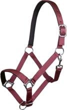 Cavezza HKM Stars, fodera morbida, rosso scuro, purosangue
