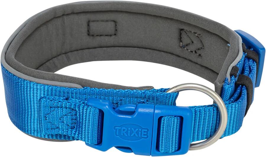 Trixie Premium Halsband, extra breit, royalblau/grafit, S-M, 33-42cm/35mm