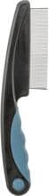 Trixie flea and dust comb, plastic/metal tines, 15cm, dark grey/blue