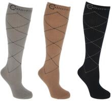 Covalliero chequered riding socks, pack of 3